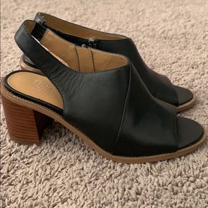 Black Franco Sarto Peep Toe Booties 7